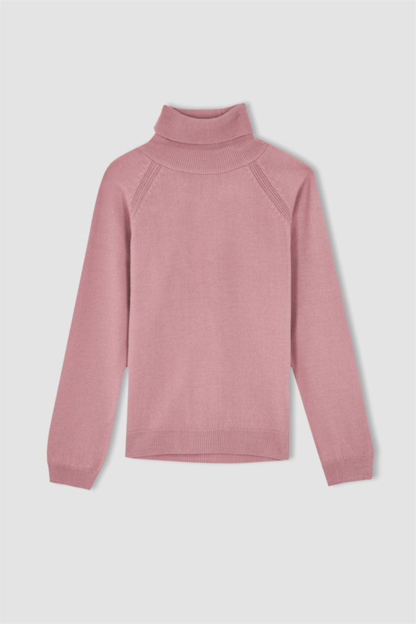 Kız Çocuk - Genç Kız Gülkurusu Kız Çocuk Regular Fit Balıkçı Yaka Kazak