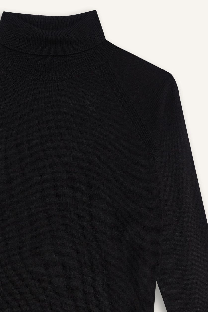 FILLES Noir Pull noir à col roulé pour fille