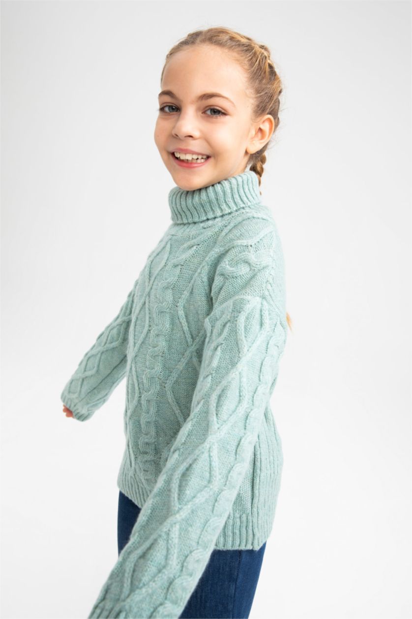 Girls & Teens Aqua Girl Regular Fit Turtleneck Pullover