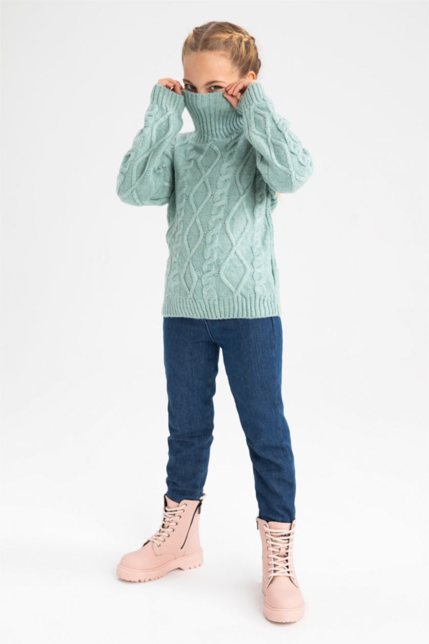 Girls & Teens Aqua Girl Regular Fit Turtleneck Pullover