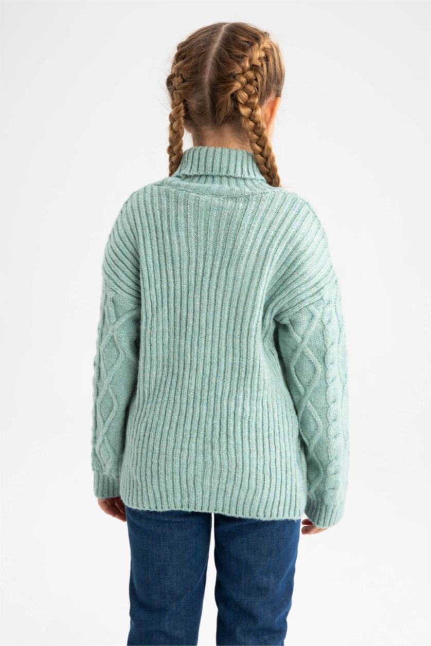 Girls & Teens Aqua Girl Regular Fit Turtleneck Pullover