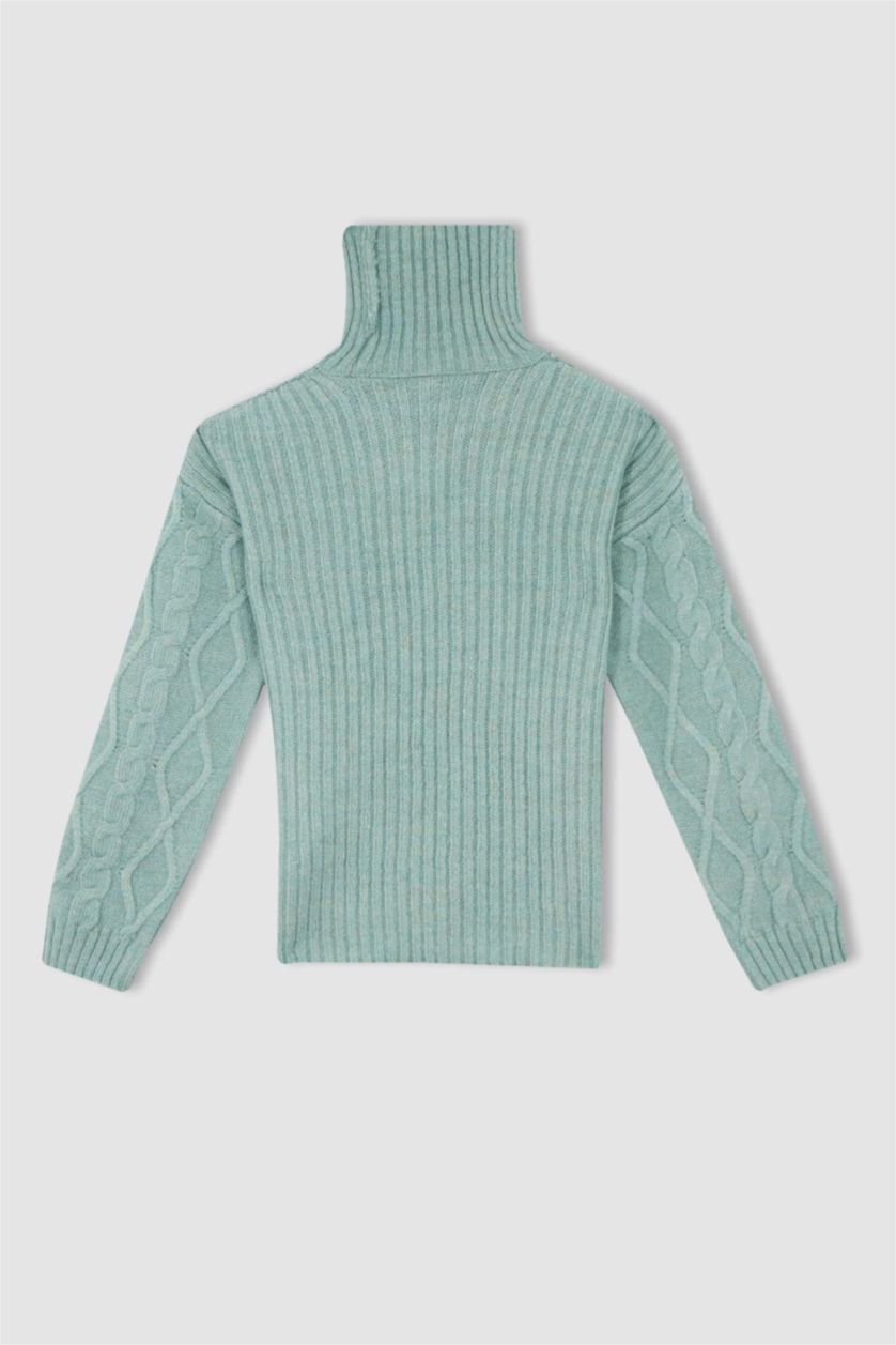 Girls & Teens Aqua Girl Regular Fit Turtleneck Pullover