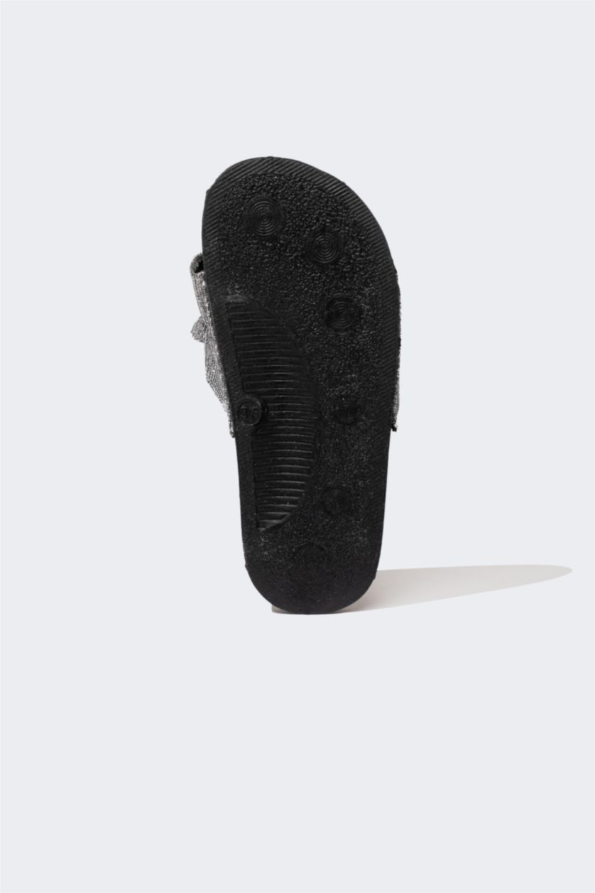 FEMME Anthracite Pantoufles à Semelle Plate pour Femme