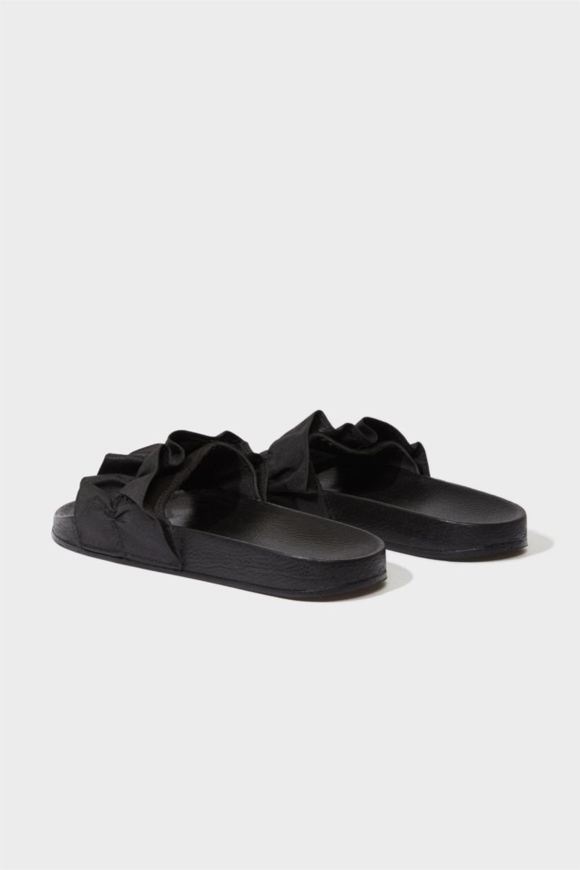 نساء أسود شبشب حريمي إيفا بكعب مسطح بشريط مزدوج