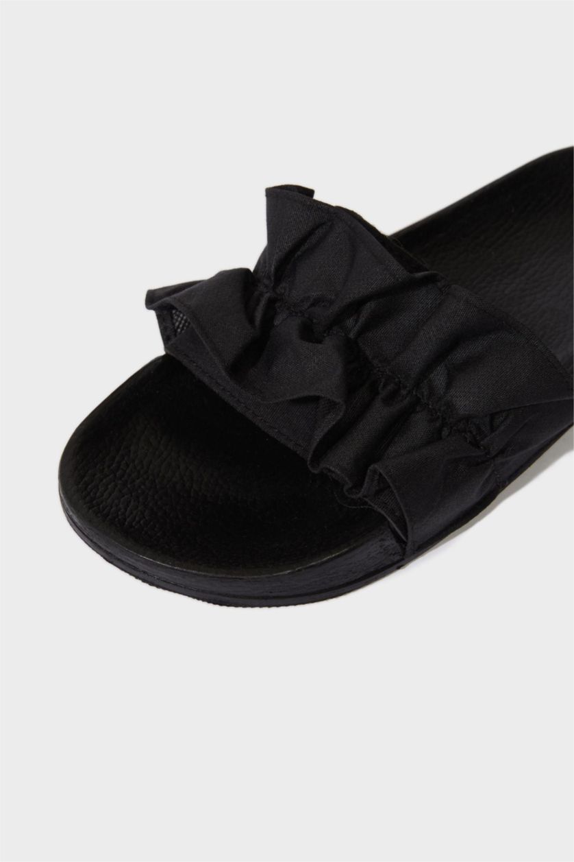 نساء أسود شبشب حريمي إيفا بكعب مسطح بشريط مزدوج