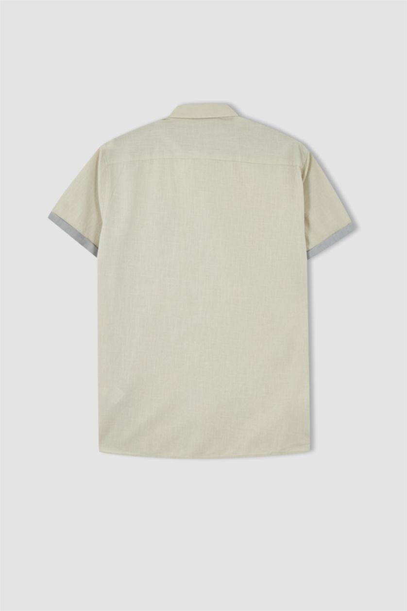 MAN Stone Slim Fit Poplin Short Sleeve Shirt