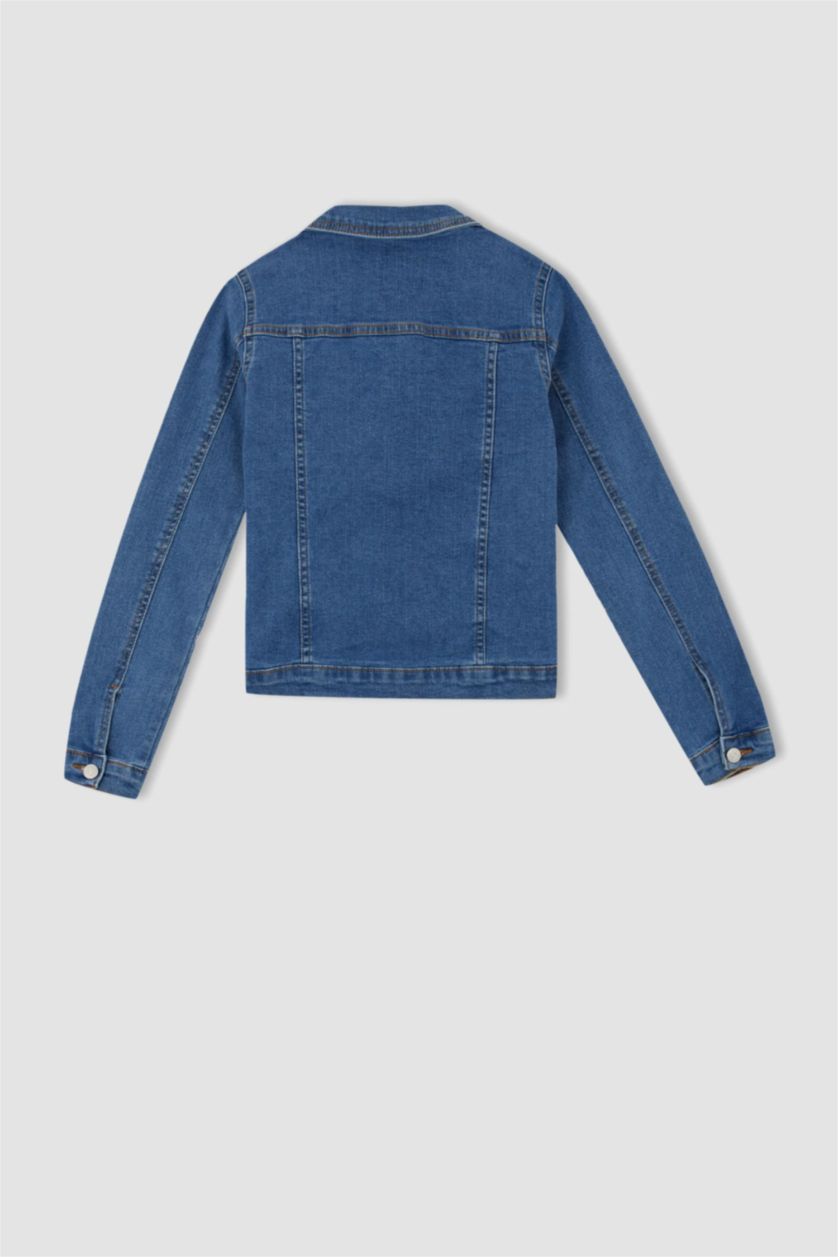 بنات أزرق جاكيت بناتي جينز قصة ضيقة