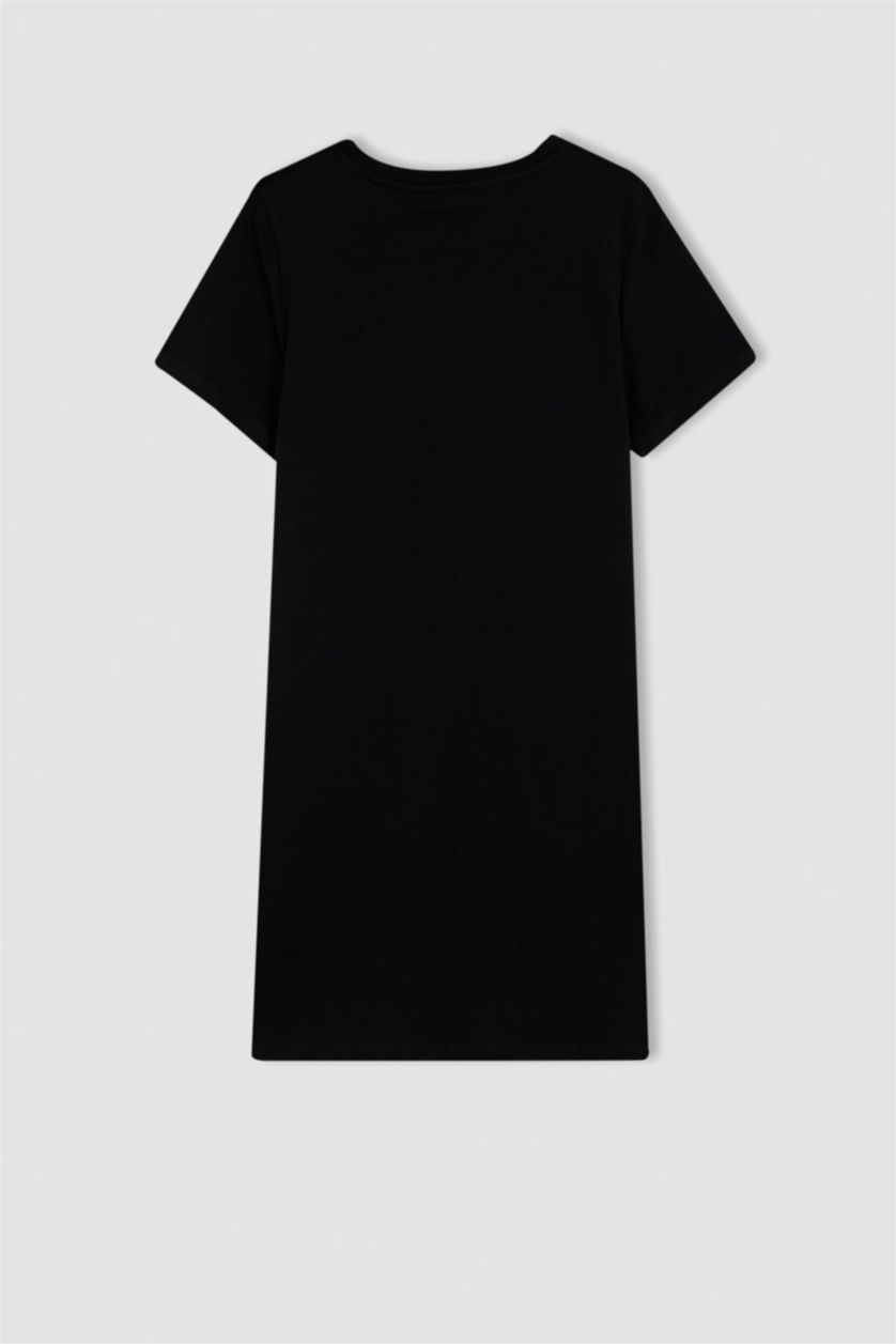 FEMME Noir Mini-robe t-shirt ajustée à slogan imprimé