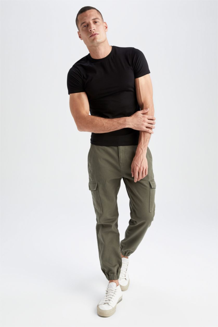 Erkek Haki Regular Kargo Jogger Pantolon