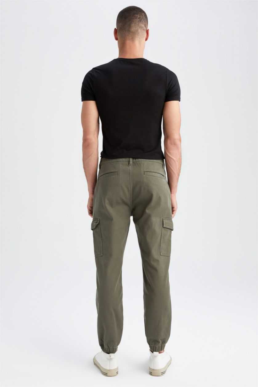 Erkek Haki Regular Kargo Jogger Pantolon