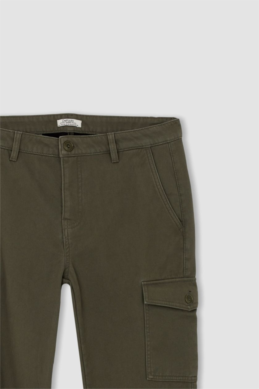 Erkek Haki Regular Kargo Jogger Pantolon