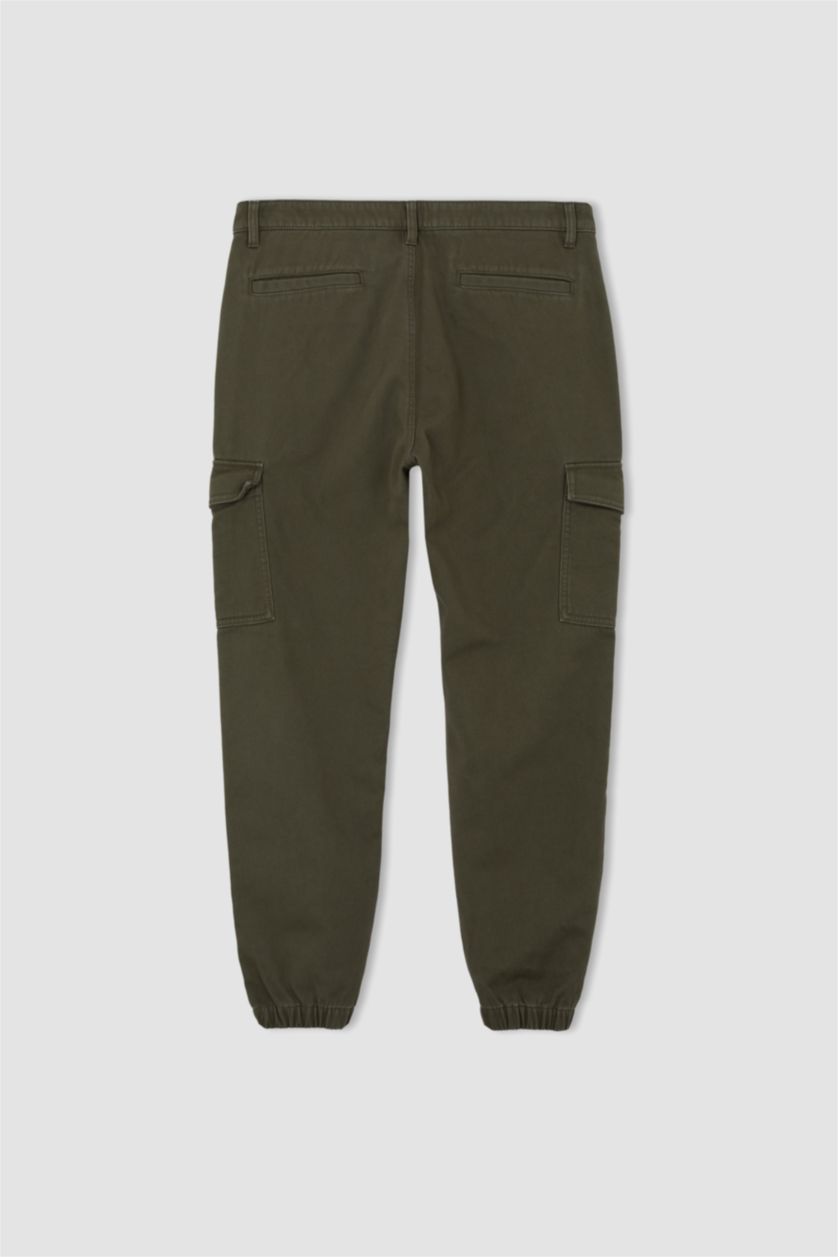 Erkek Haki Regular Kargo Jogger Pantolon