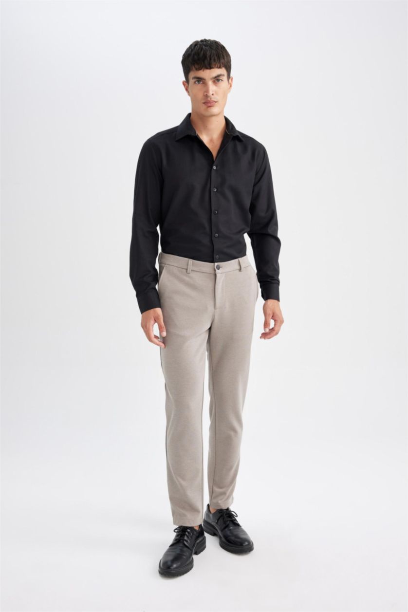 MAN Black Back to School Slim Fit Polo Neck Oxford Shirt