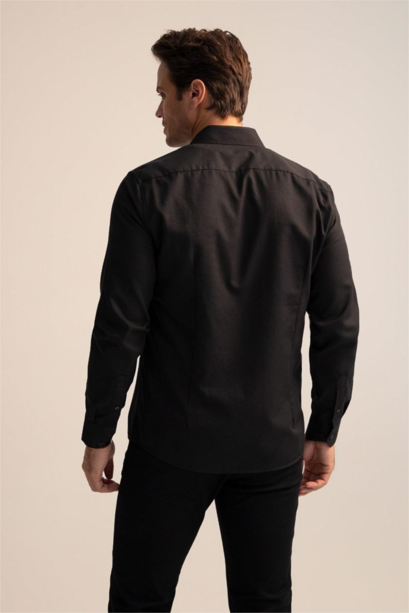 MAN Black Modern Fit Long Sleeve Shirt