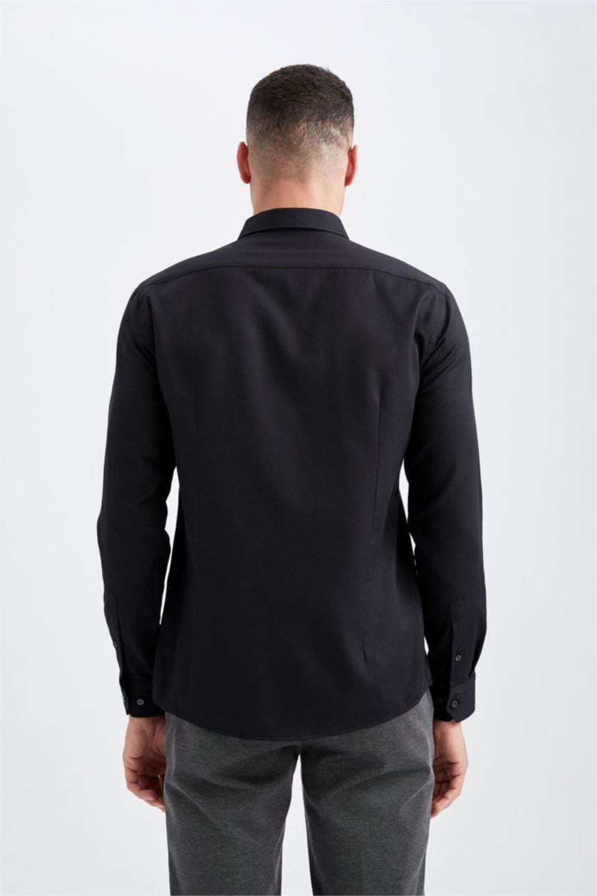 MAN Black Modern Fit Long Sleeve Shirt