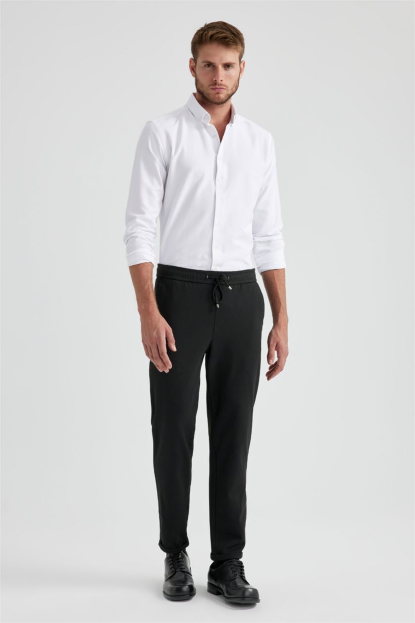 Чоловічий Білий Сорочка з довгим рукавом модерн фіт Доббі для чоловіків