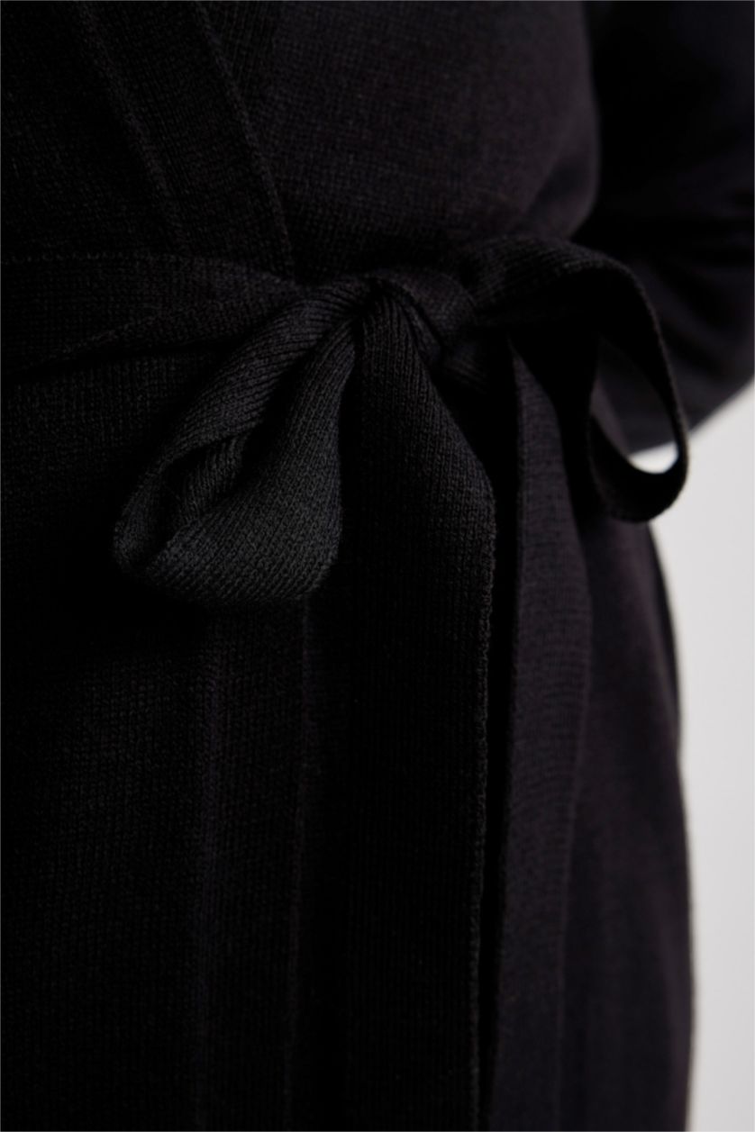 WOMAN Black Regular Fit V-Neck Cardigan