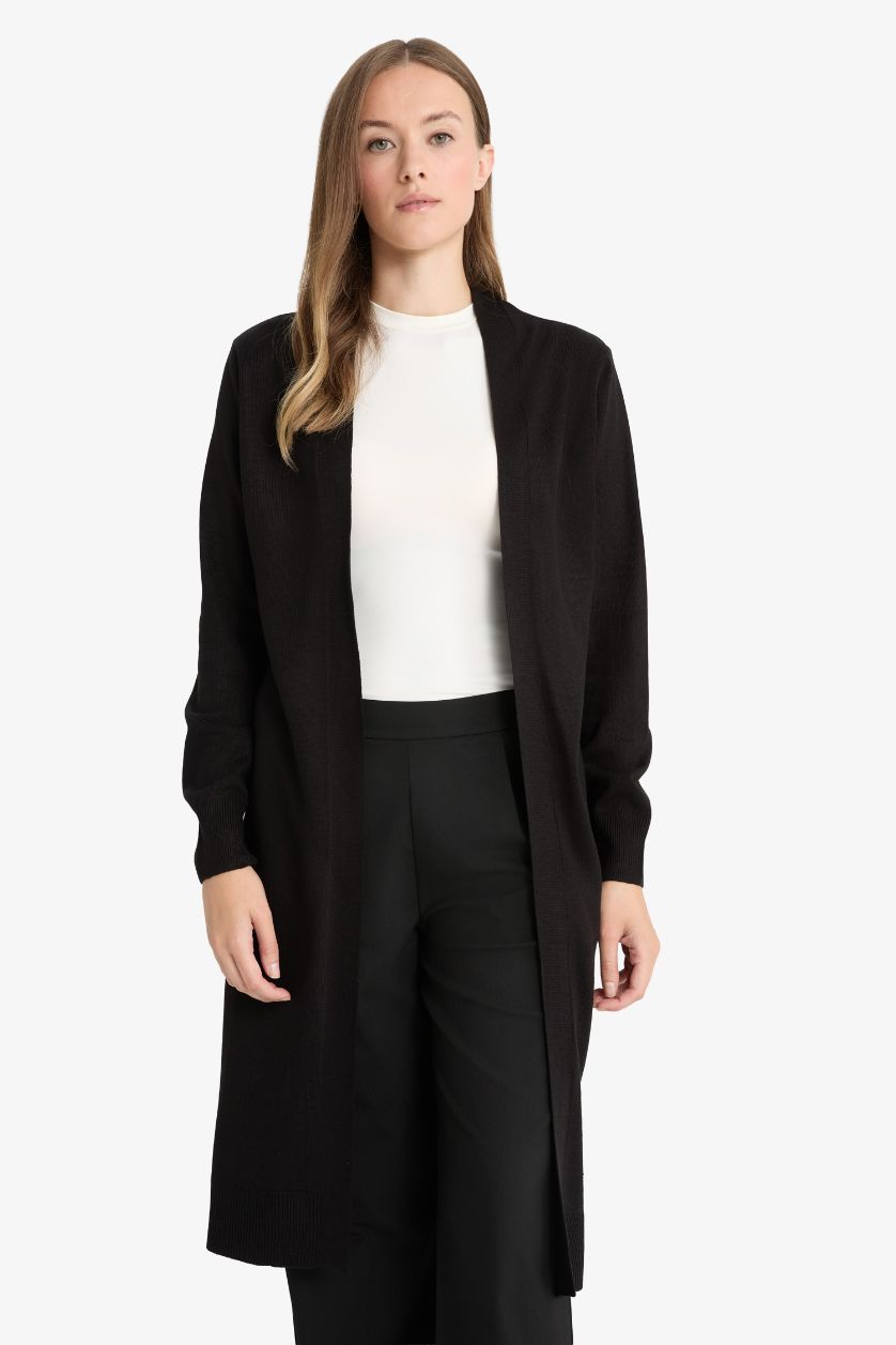 FEMME Noir Cardigan long Coupe régulière