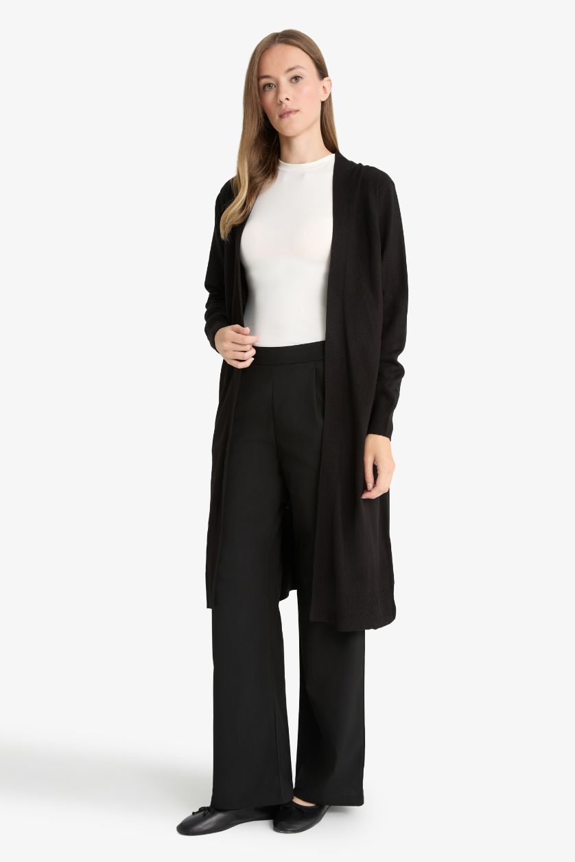 FEMME Noir Cardigan long Coupe régulière