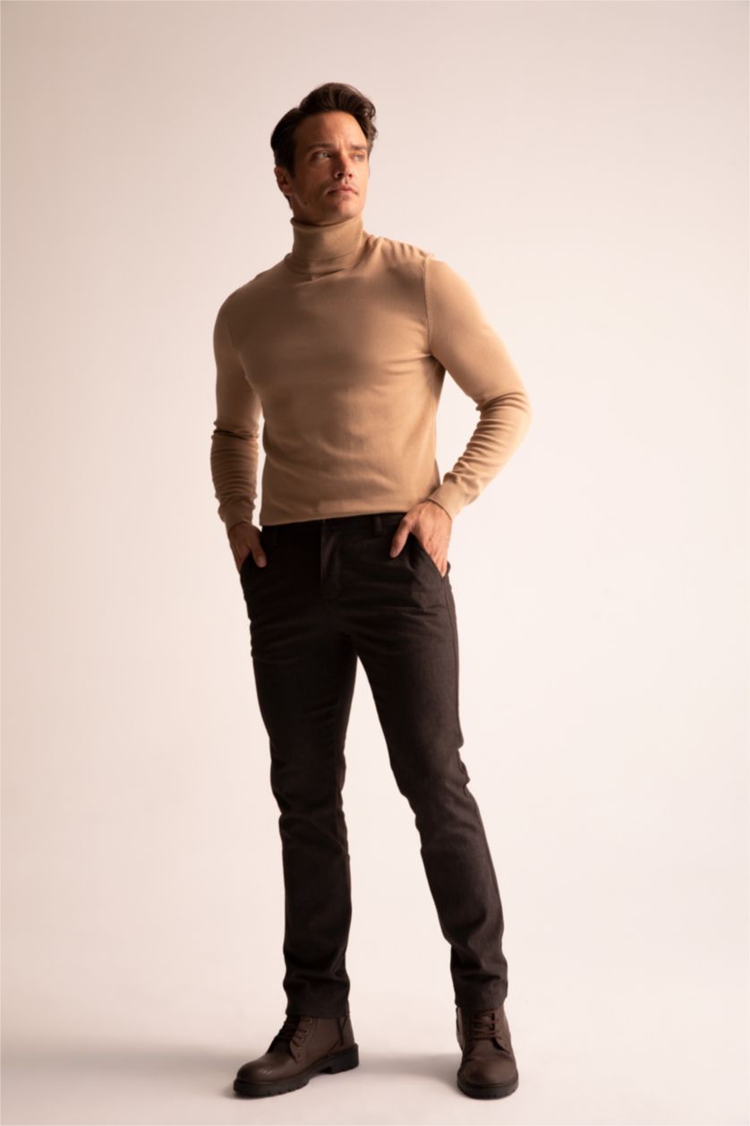MAN Brown Regular Fit Trousers