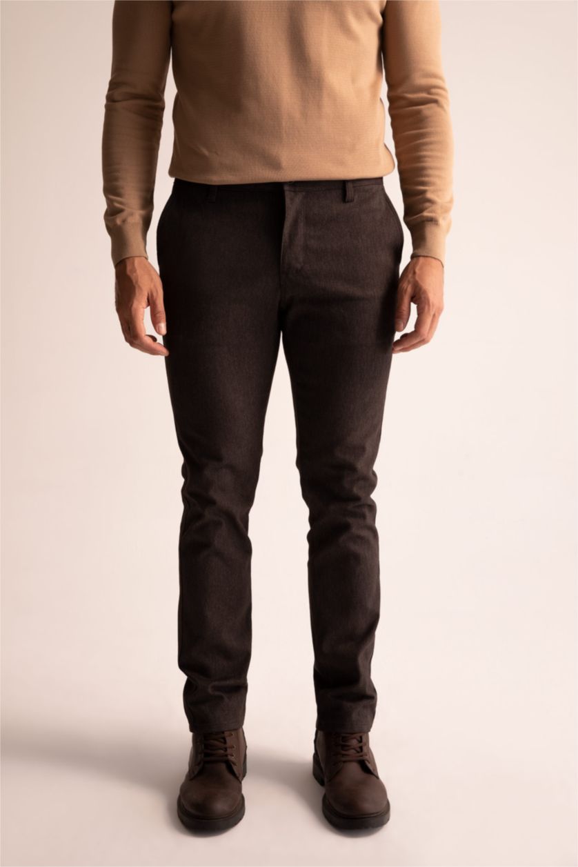 MAN Brown Regular Fit Trousers