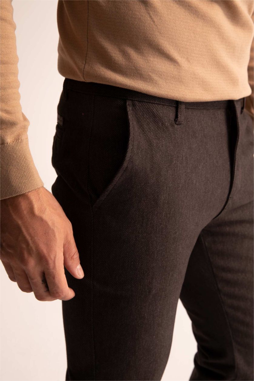 MAN Brown Regular Fit Trousers