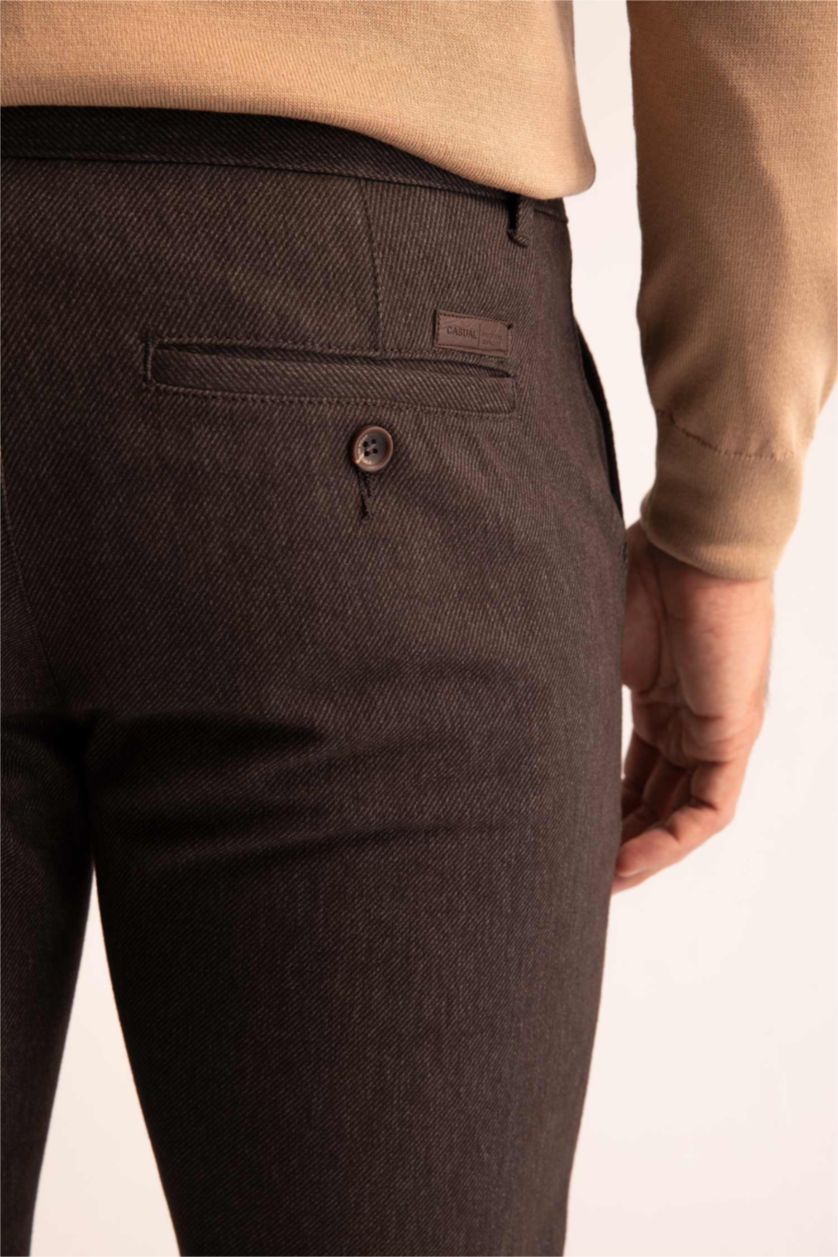 MAN Brown Regular Fit Trousers