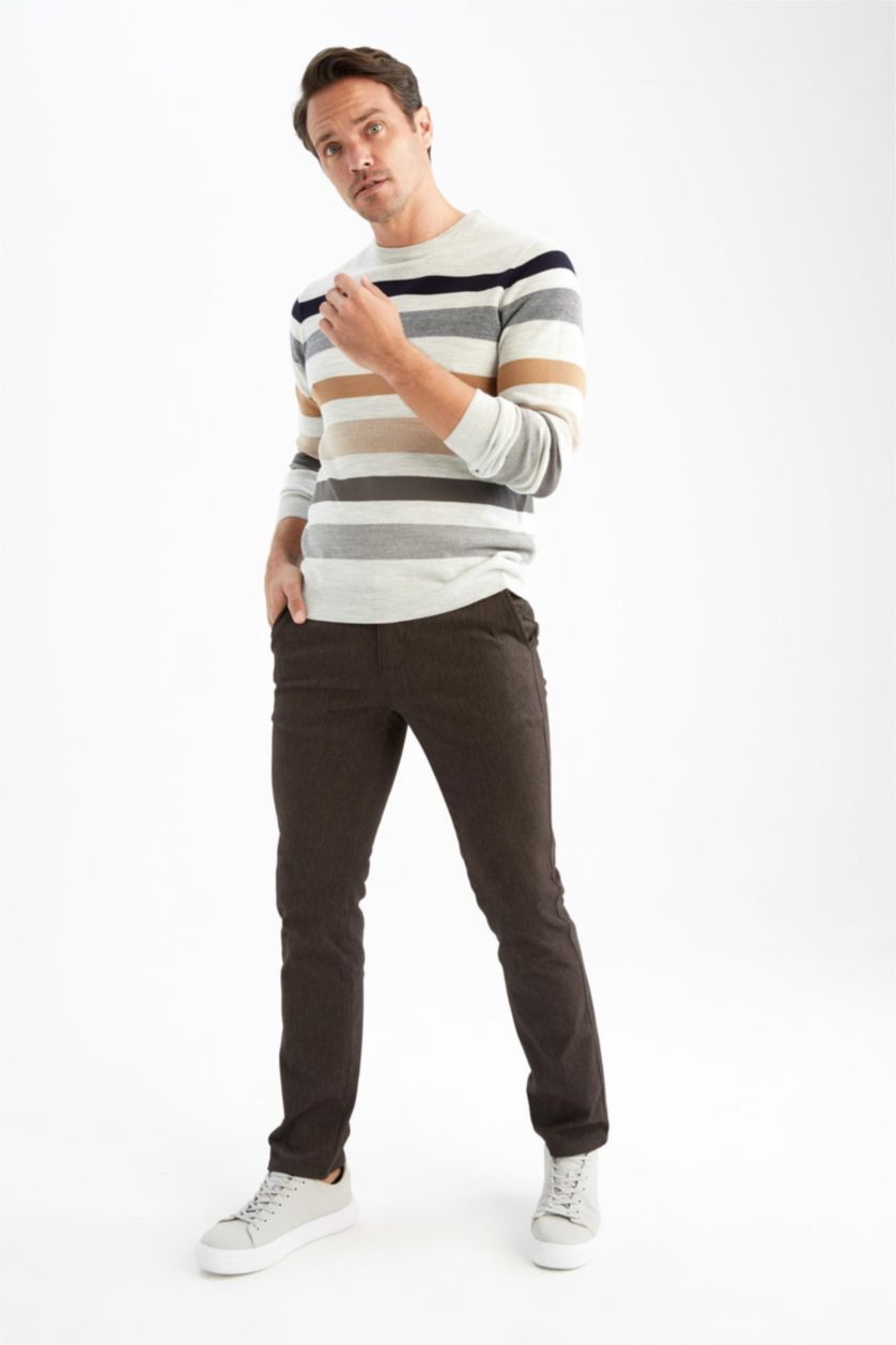 MAN Brown Regular Fit Trousers