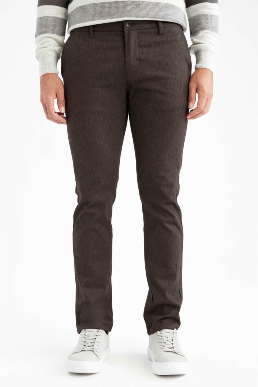 MAN Brown Regular Fit Trousers