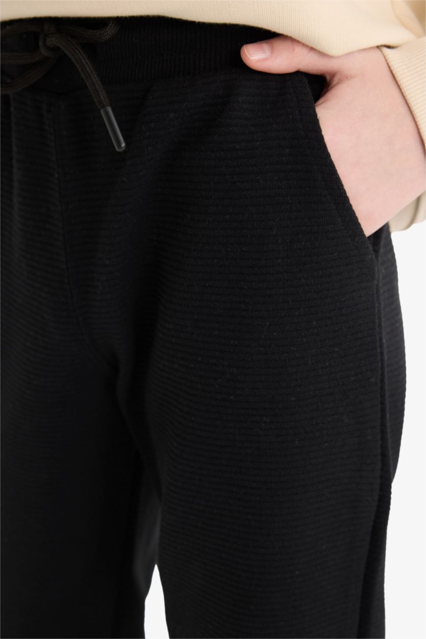 أولادي أسود بنطلون سويت بانتس اولادي جوجر قصة عادية وخصر مطاطي