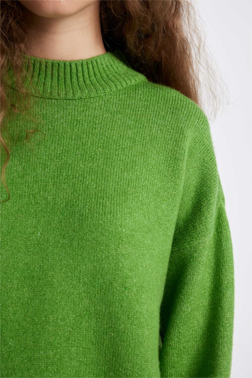 WOMAN Green Oversize Fit Knitwear Pullover