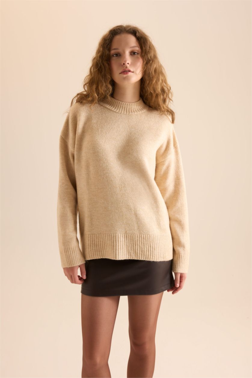 Women Sand Oversize Fit Knitwear Pullover