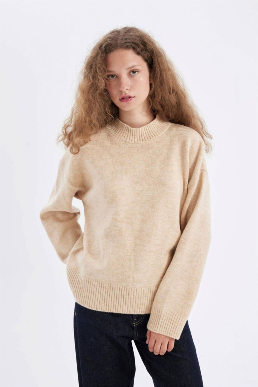 Women Sand Oversize Fit Knitwear Pullover