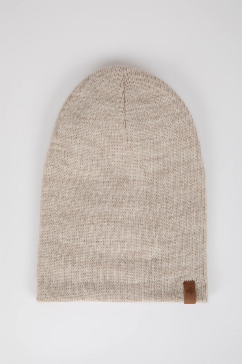 HOMME Beige Bonnet d'hiver Basique Homme