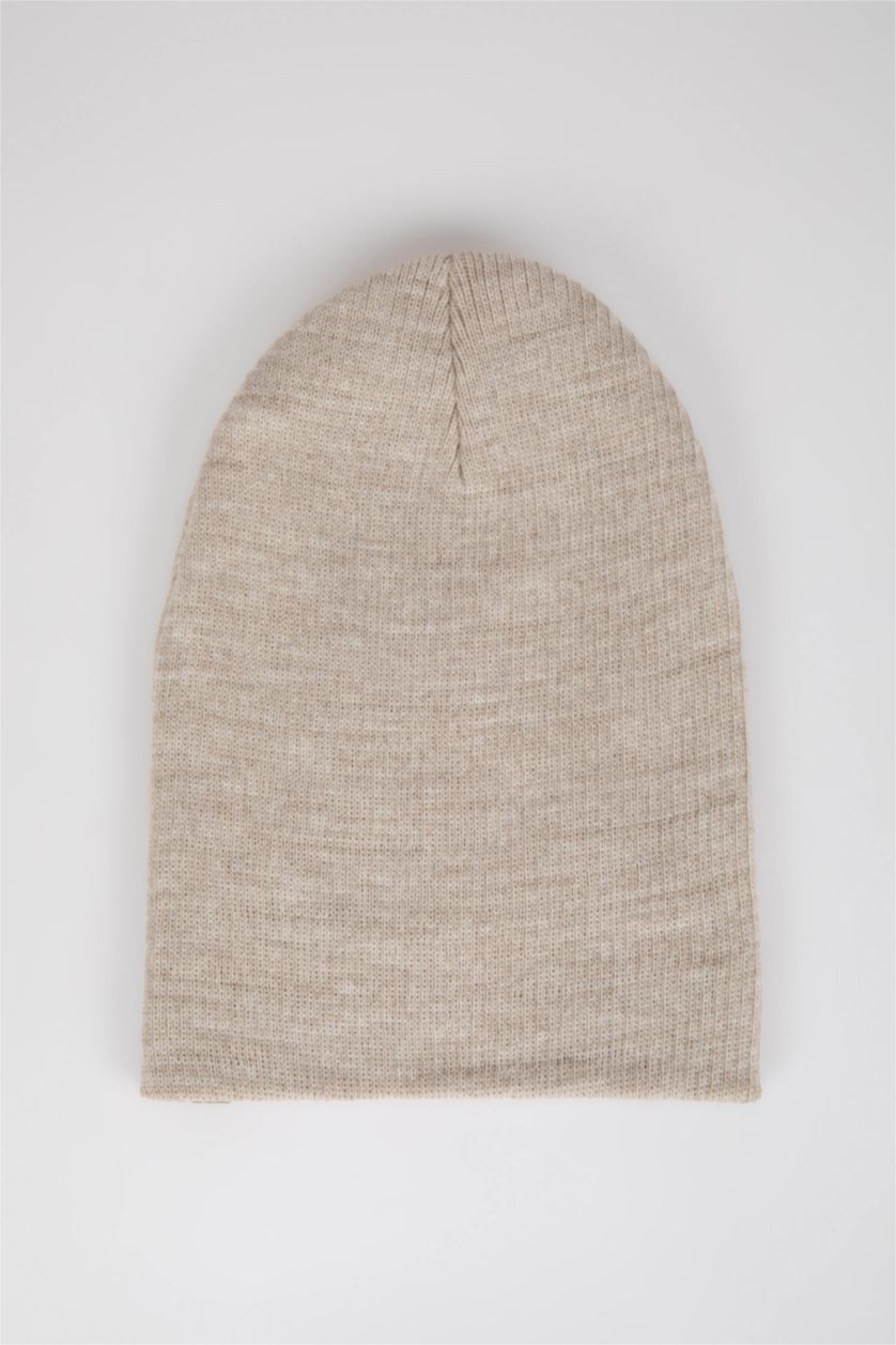 HOMME Beige Bonnet d'hiver Basique Homme