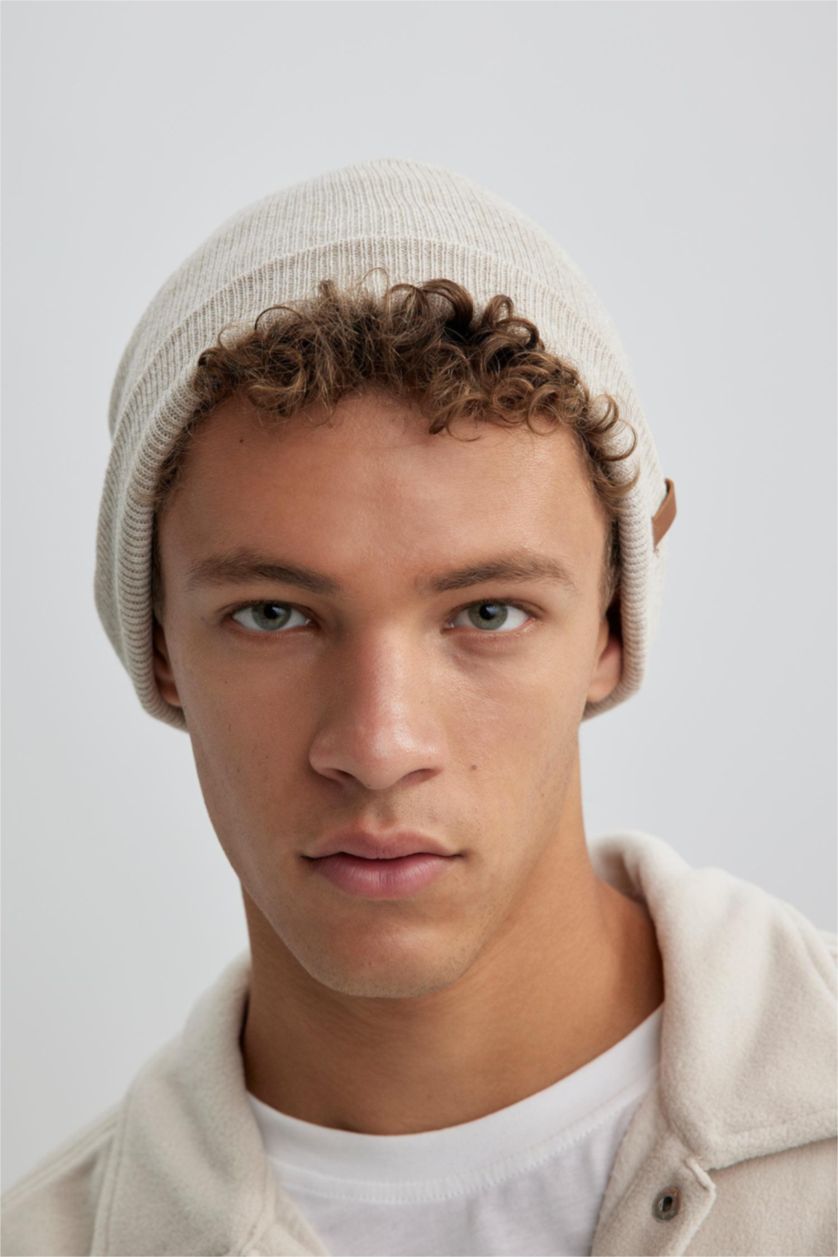 HOMME Beige Bonnet d'hiver Basique Homme
