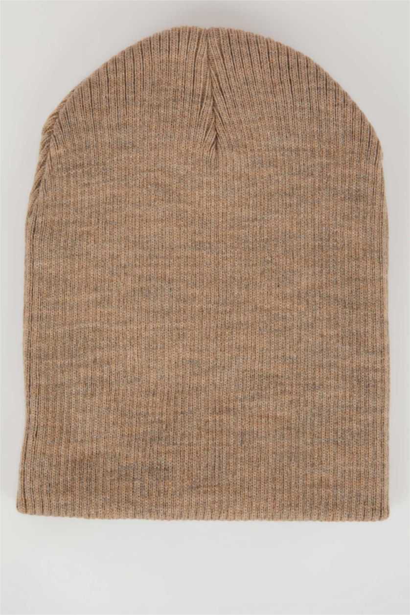 HOMME Beige Bonnet d'hiver