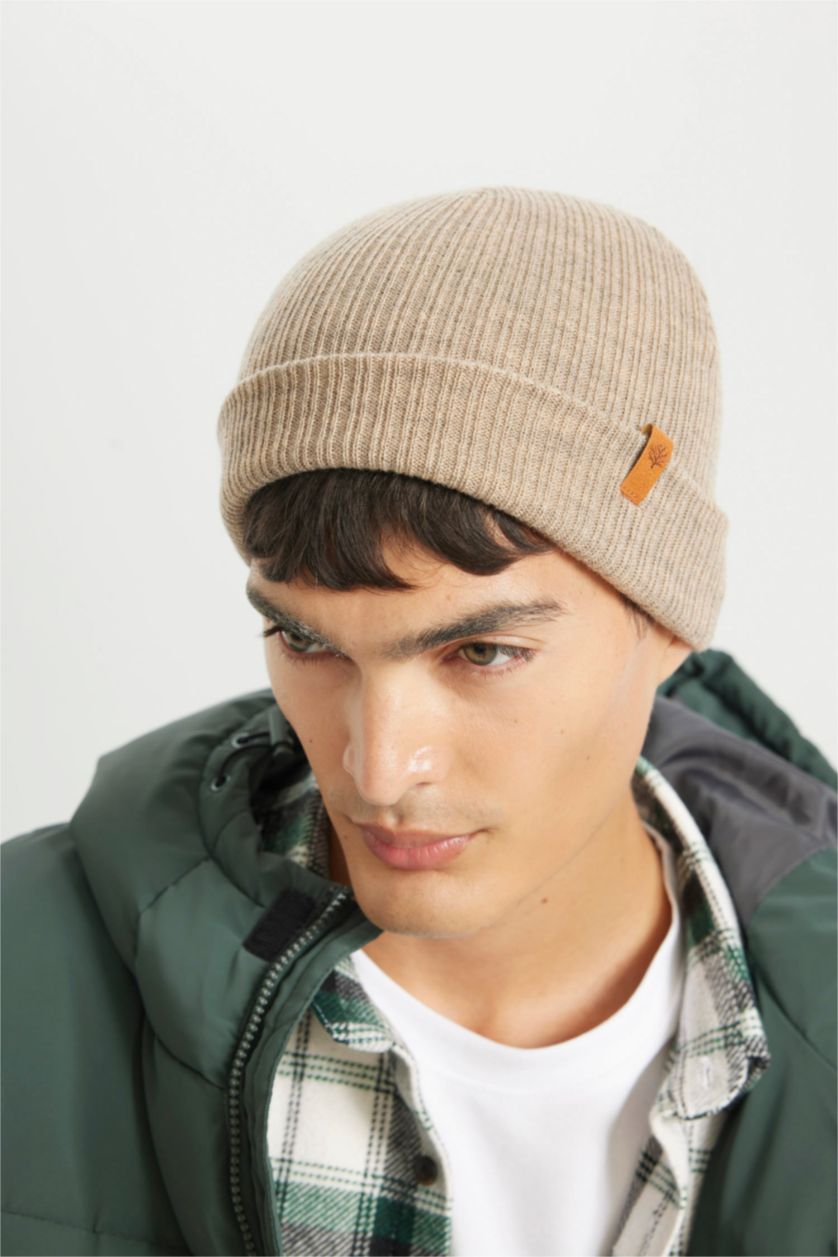 HOMME Beige Bonnet d'hiver