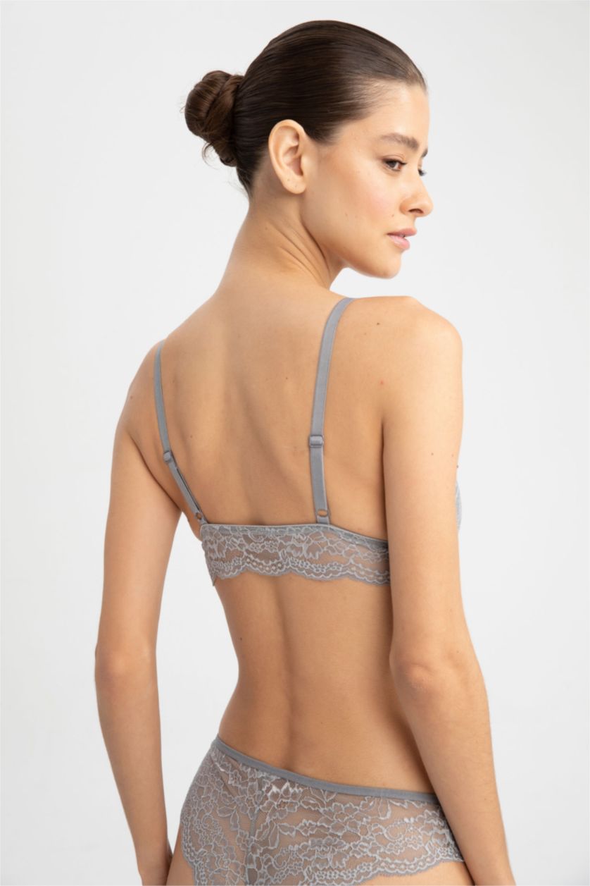 WOMAN Grey Fall in Love Full Lace With Pad Bra