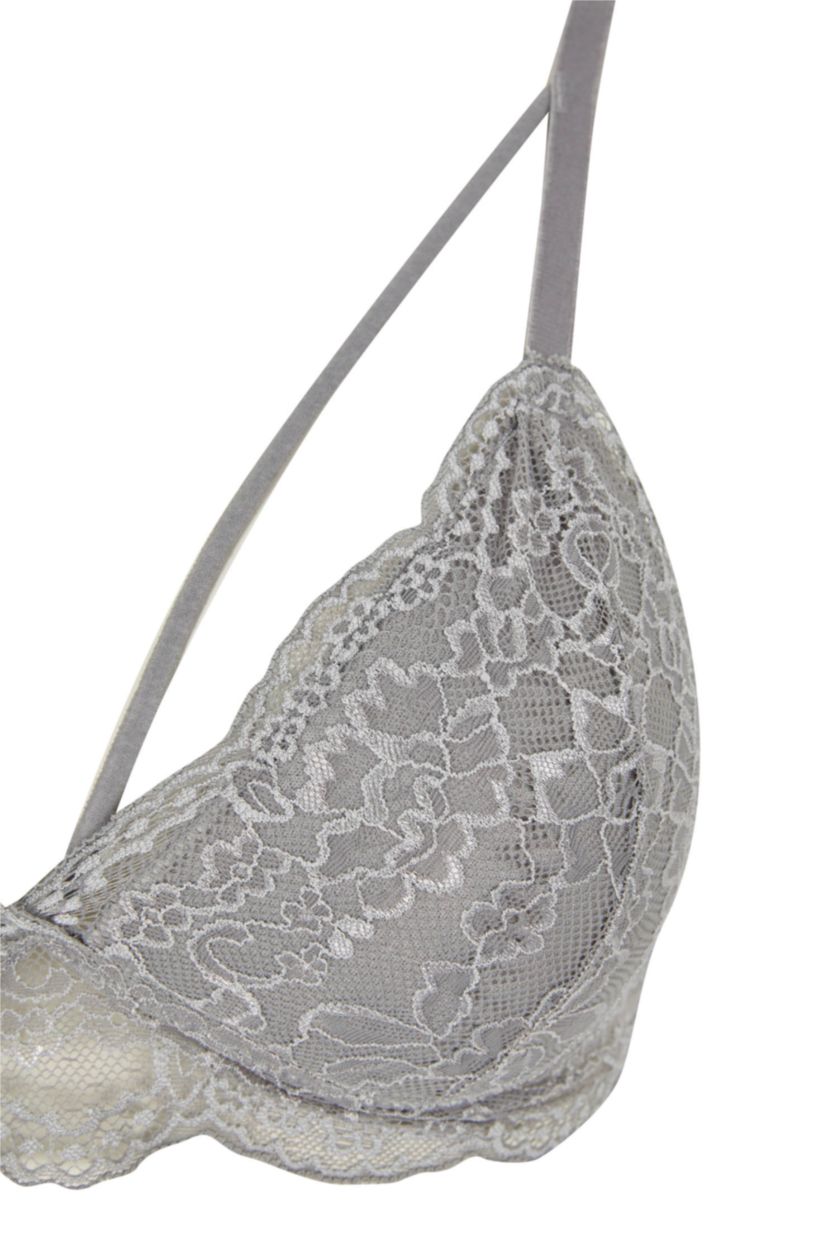 WOMAN Grey Fall in Love Full Lace With Pad Bra
