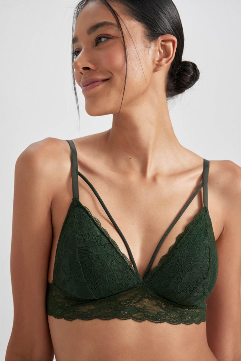 FEMME Kaki Foncé Soutien-Gorge Dentelle Rembourré De Fall In Love