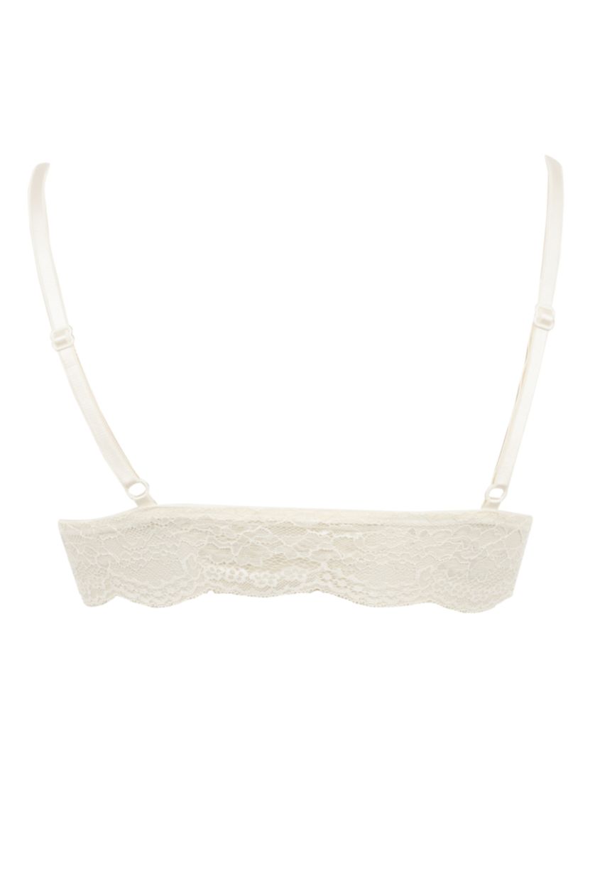 WOMAN Ecru Fall In Love Lacy Padded Triangle Bralet
