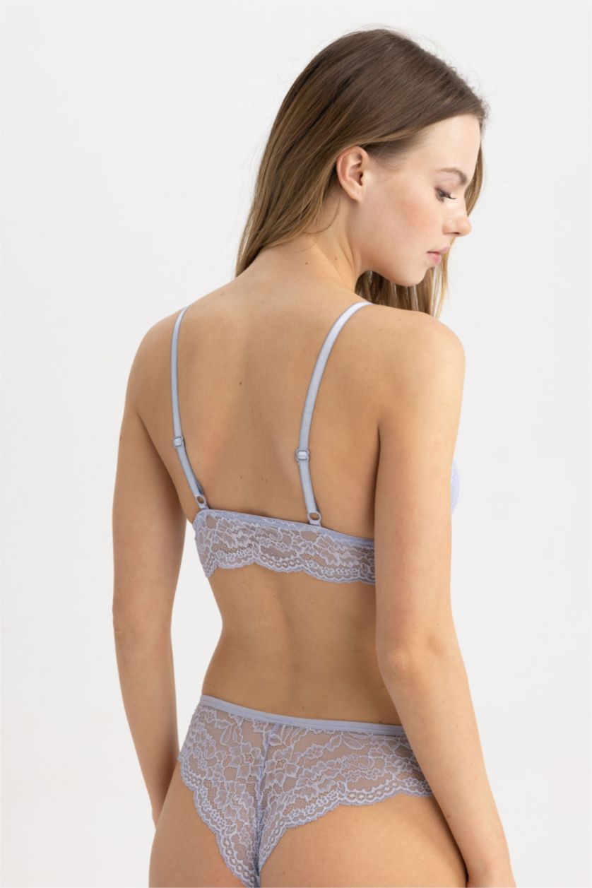 WOMAN Light Lilac Fall in Love Lacy Padded Triangle Bralet