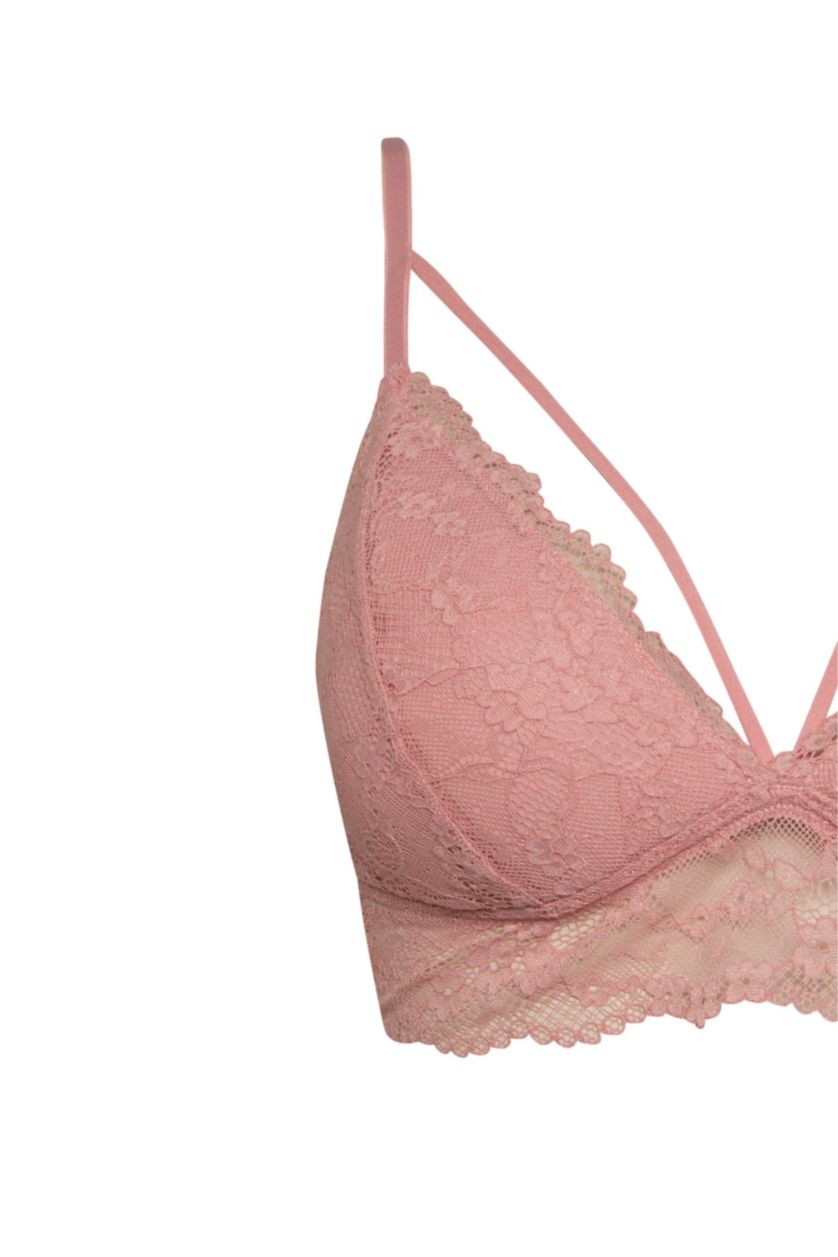 Kadın Gülkurusu Dantelli Kaplı Pedli Bralet