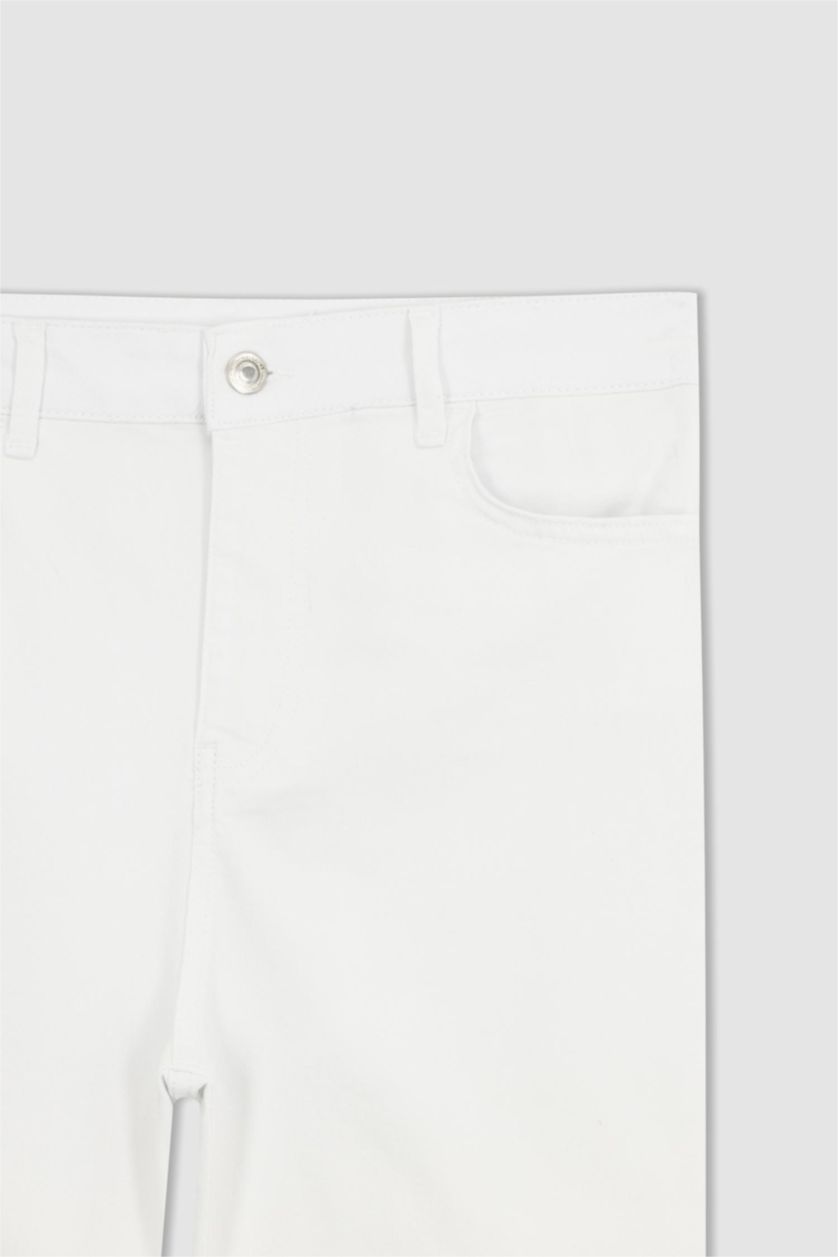 WOMAN White Traditional Carmela Slim Fit Gabardine Trousers