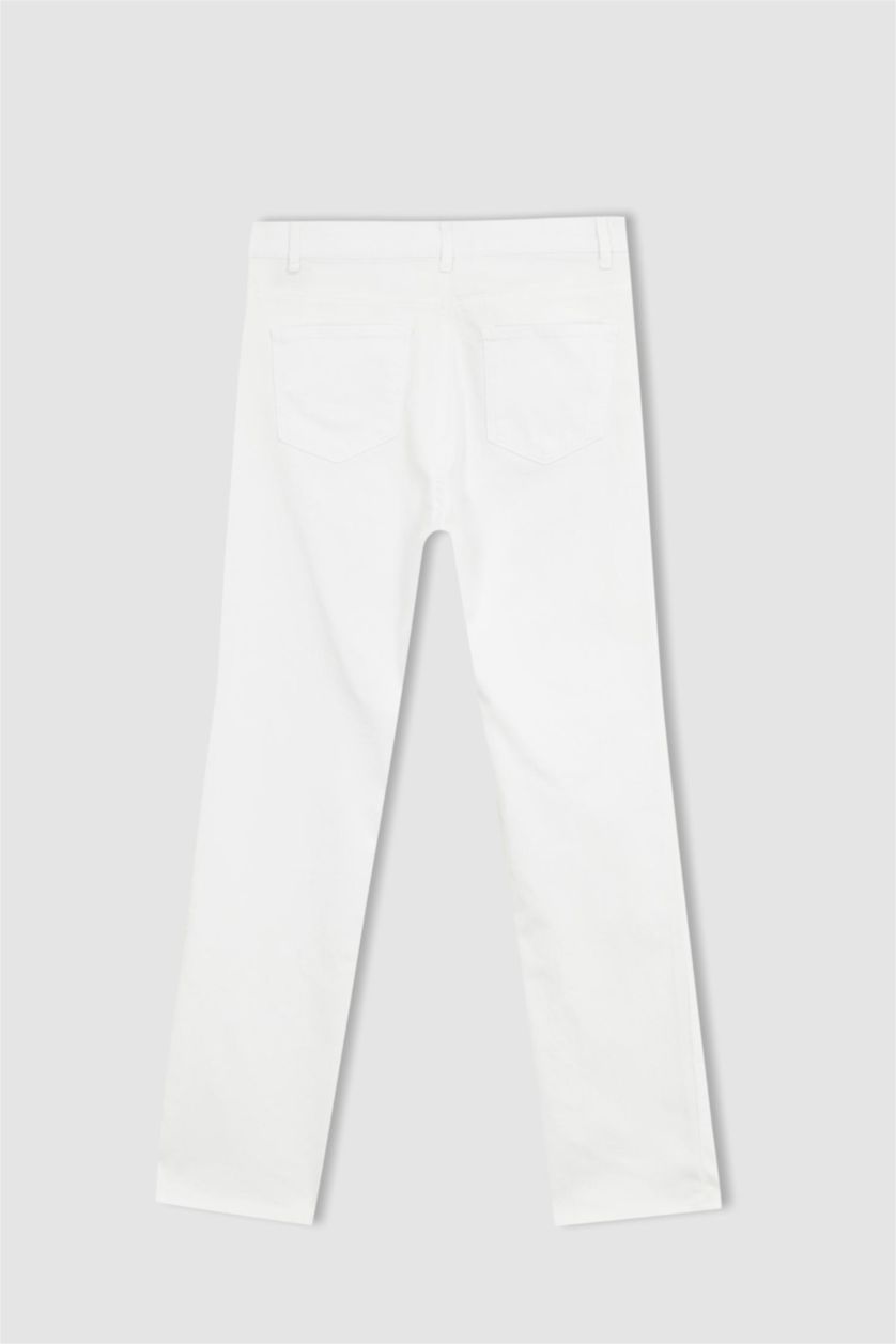 WOMAN White Traditional Carmela Slim Fit Gabardine Trousers