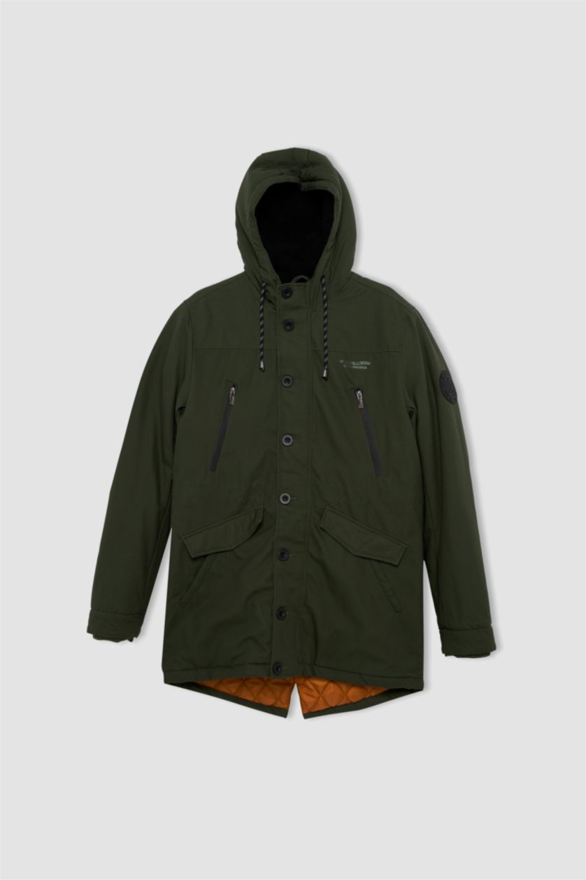Erkek Koyu Haki Parka
