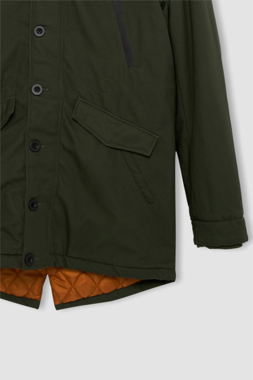 Erkek Koyu Haki Parka
