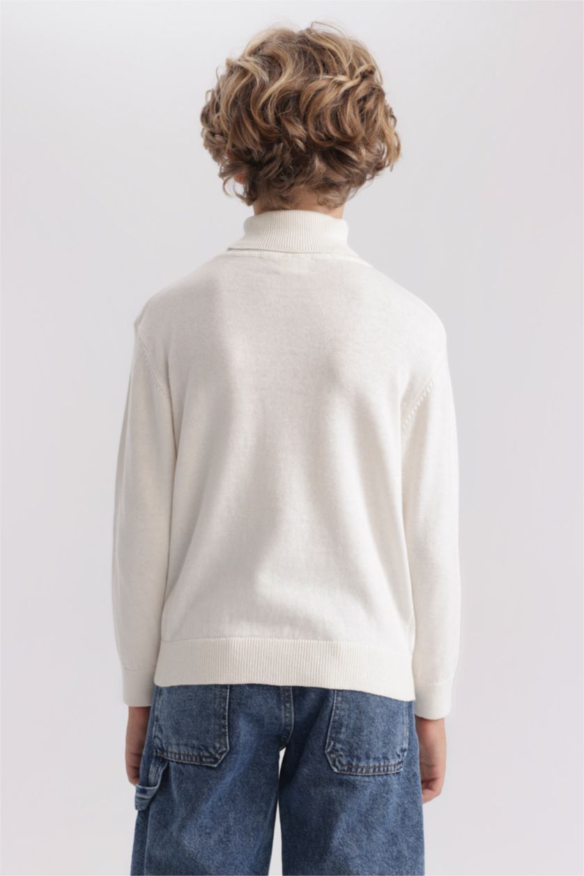 Мальчики и подростки Бежевый Водолазка приталенного кроя для мальчиков