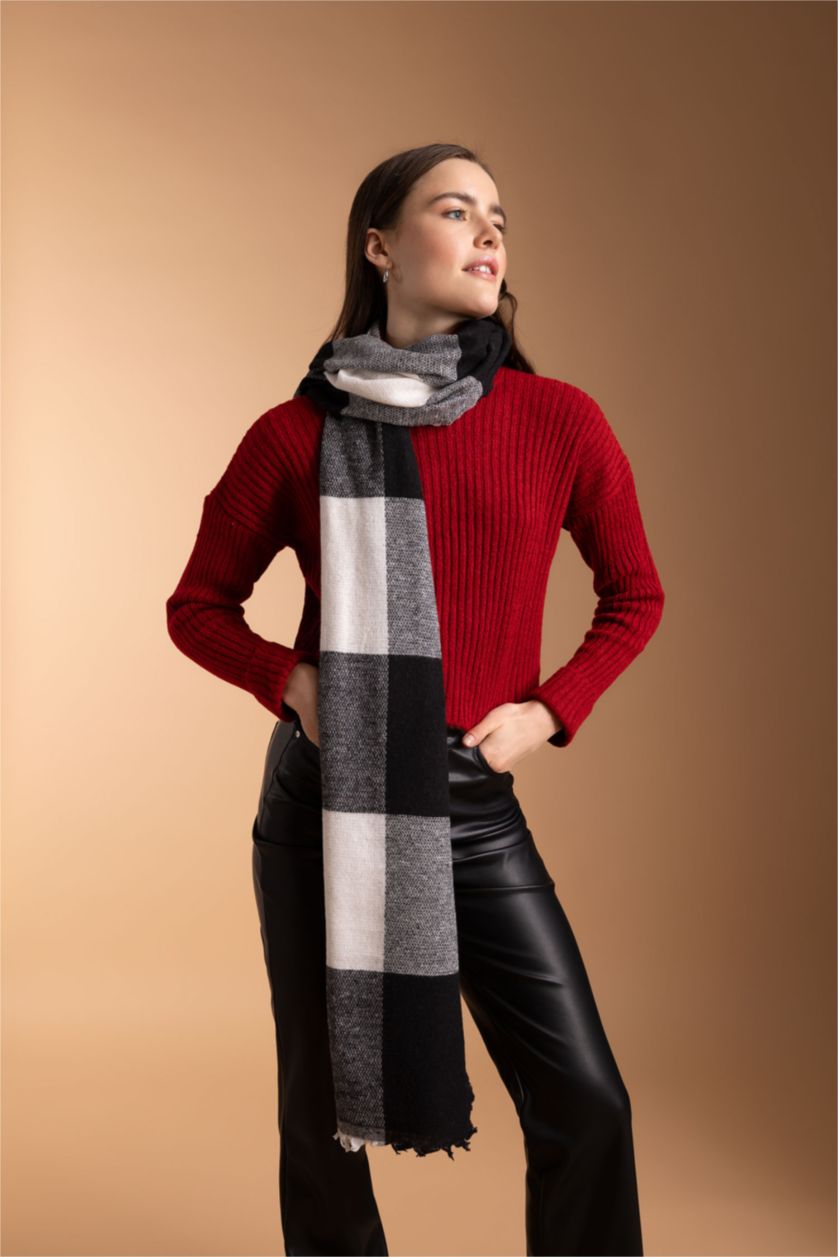 نساء أسود سكارف نسائي تريكو